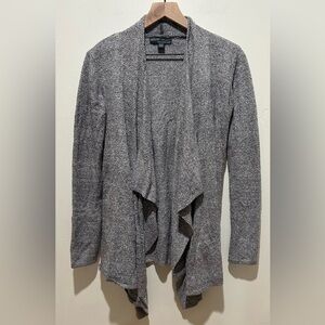Barefoot Dreams Bamboo Chic Lite Grey Long Open Front Cardigan Sweater - Small